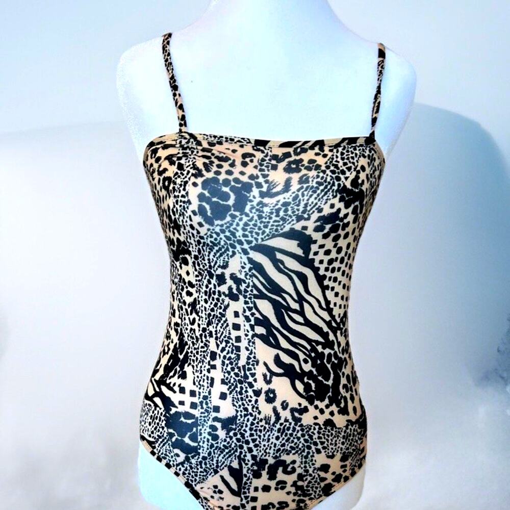 Animal Print Bodysuit Witchy Sexy Feminine Cheetah Club Office Siren Y2K XS
